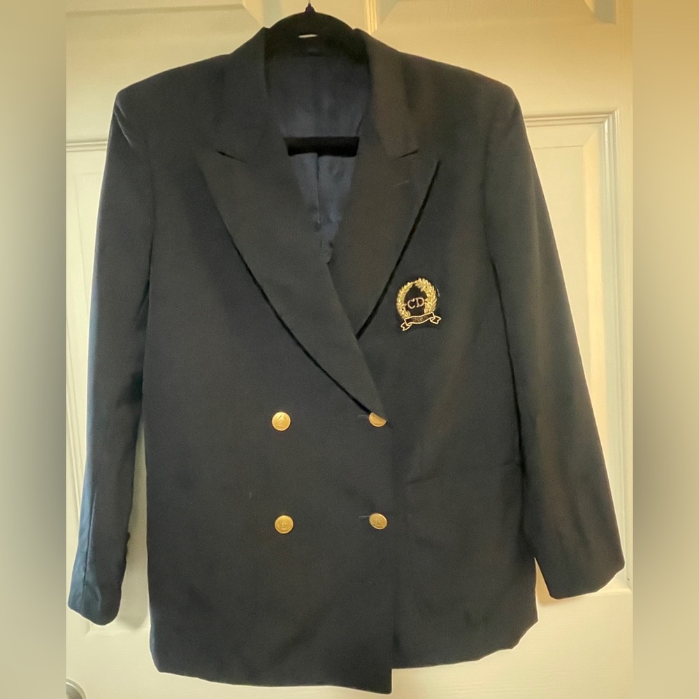 Authentic Dior Midnight Blue Blazer with Gold Accents